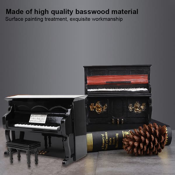 Trä Mini Piano Model - Musikinstrument Present för heminredning