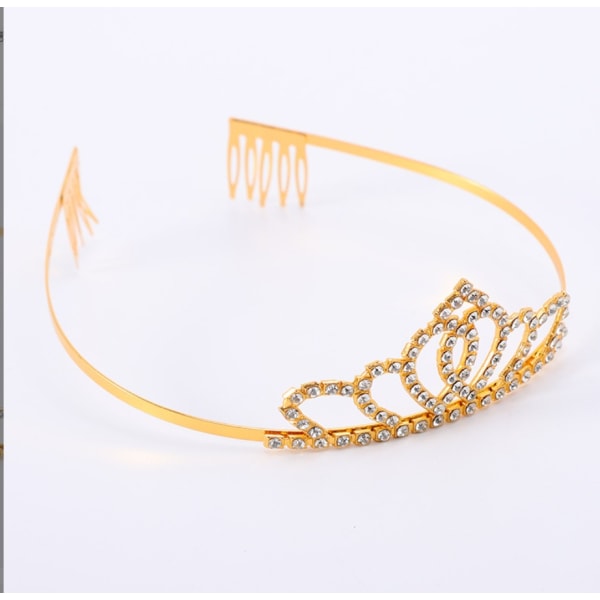 Performance pandebånd Rhinestone Crown (guld)