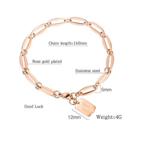 Geometrisk Firkantet Rose Guld Armbånd Dame Guld