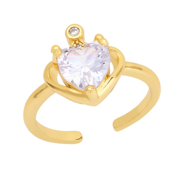 Ring Vintage Zircon Heart Stud Fashion smykker Ac9402 Red