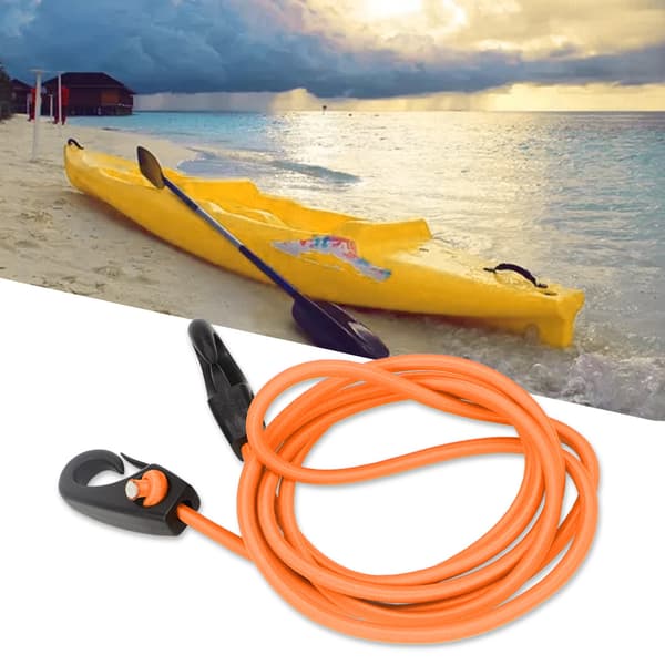 189cm Elastisk Kajak Padle Sikkerhedsreb med Karabinhage til Padling (orange)