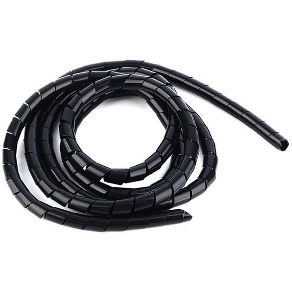 Sort Spiral Kabelvikling 6mm 5m