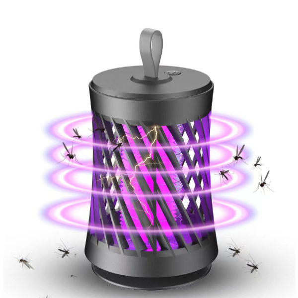 Genopladelig myggefælde og myggedræberlampe (mørkegrå genopladelig model (med batteri)),