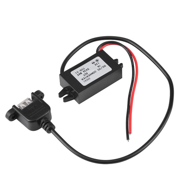 12V til 5V 3A Bil Step Down Konverter Panelmontering USB