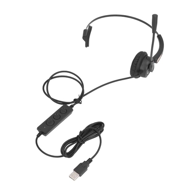 USB Støjreducerende Kontorheadset Justerbart Call Center Kablet Service Hovedtelefon