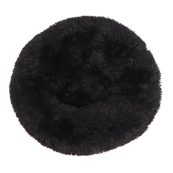 Vaskbar Blød Rund Kæledyrsseng til Katte og Hunde Sort 50cm Ydre Diameter