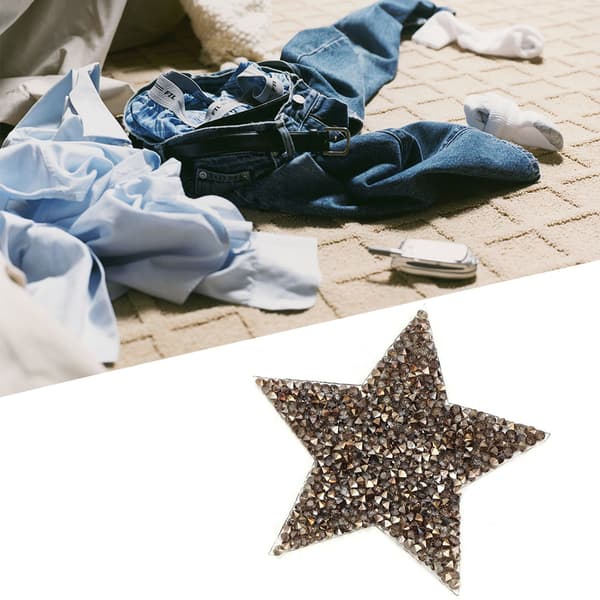 10 stk. Rhinestone Stjerne Strygepatch til Kjole Sko Taske Hat Grå