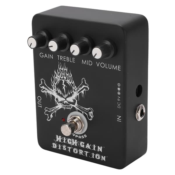High Gain Distortion Effekt Elektrisk Gitarr Metall Monoblock Effektpedal med LED-Blixt 11mA