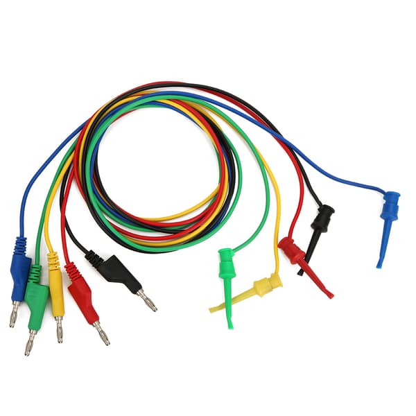 5 stk 4 mm 1 m staplingsbare bananplugger til testklemme Multimeter testledning tilbehør