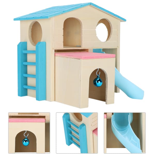 Blått Fun House Hamsterleke Motion Playground Treningsstudio