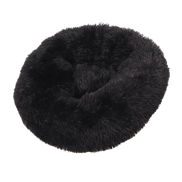 Vaskbar Blød Rund Kæledyrsseng til Katte og Hunde Sort 50cm Ydre Diameter