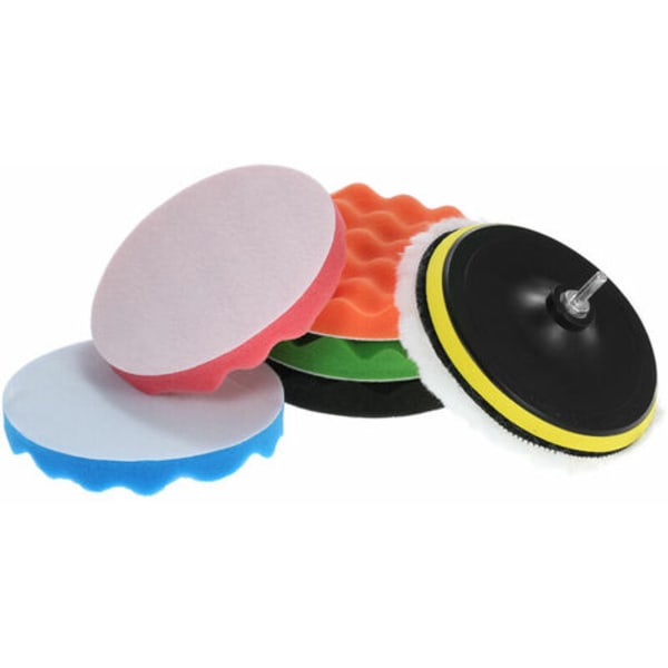 Ny design delar 3"80mm/5"125mm/6"150mm/7"180mm Bilpoleringskuddar Set Set med Sha
