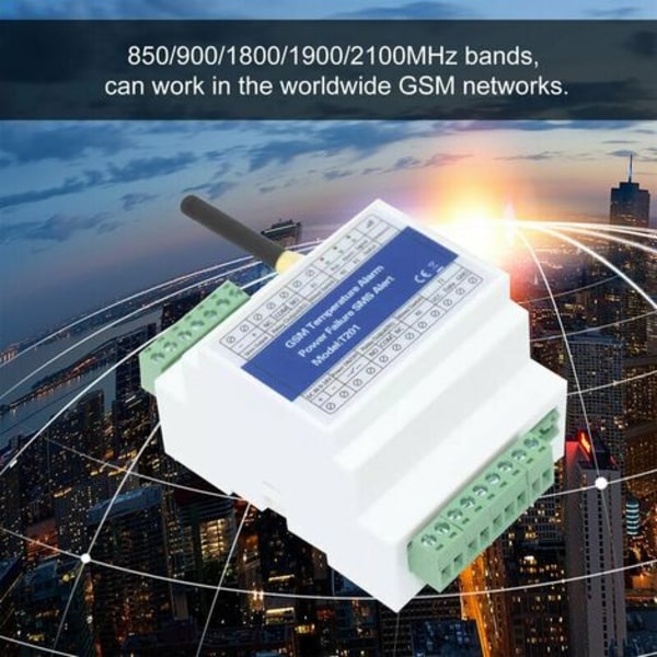 Annat hemautomationstillbehör T201 GSM fjärrreläbrytare åtkomstkontroll GSM 2G/3G/4G Temperaturlarm Power