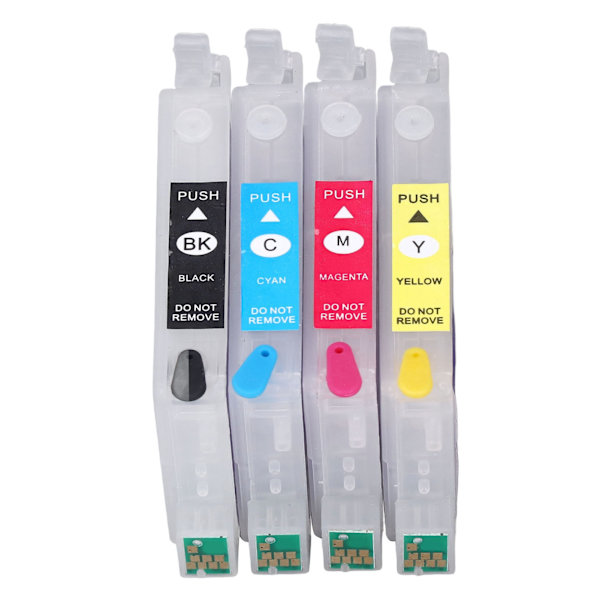 4 stk. genanvendelige printerpatroner med permanent chip i 4 farver sort, cyan, magenta, gul T0561 T0562 T0563 T0564