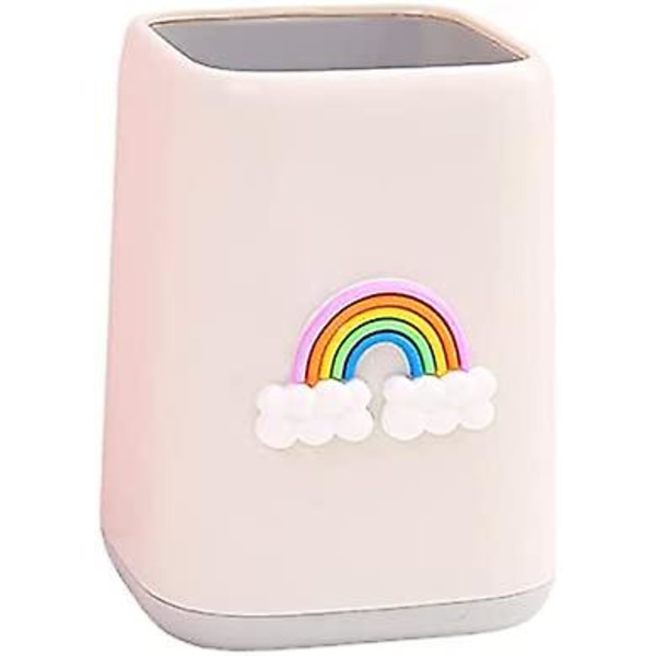 Sød penneholder til børn, piger, holdbare kvinder blyantholder kop til stativ Skrivebord Hjemmekontor Opbevaring Organizer (kaktus) Rainbow