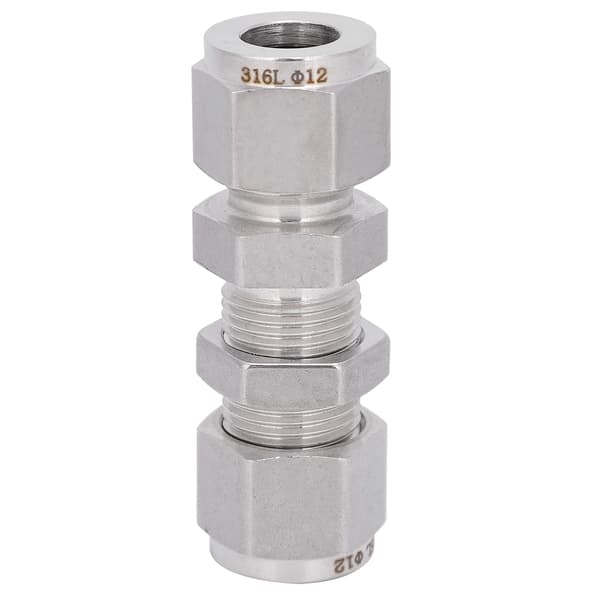 316 rustfrit stål dobbelt ferrule kompressionsfitting union adapter 1/2 tomme