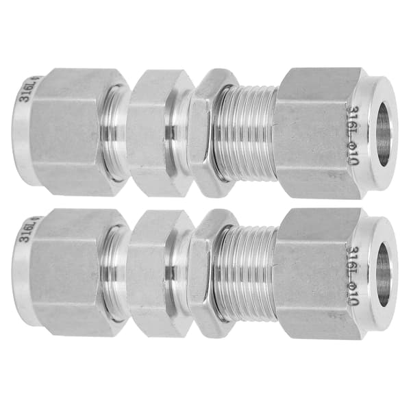 2 STK 316 Rustfrit Stål Kompressionsmuffe Dobbelt Ferrule Fitting Tilbehør 10mm