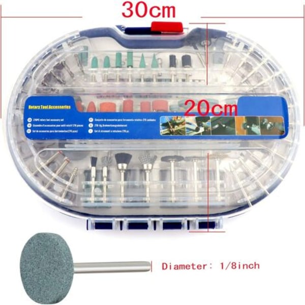276 kpl pyörivä set hiontaan, kiillotukseen, hiontaan, 1/8" varsi sähköhiomakone