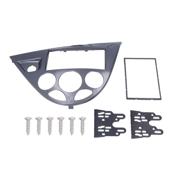 2DIN Audio CD DVD Panel Instrumentbräda Dekoration Plug and Play Ersättning för Focus 1998-2006 Silvergrå