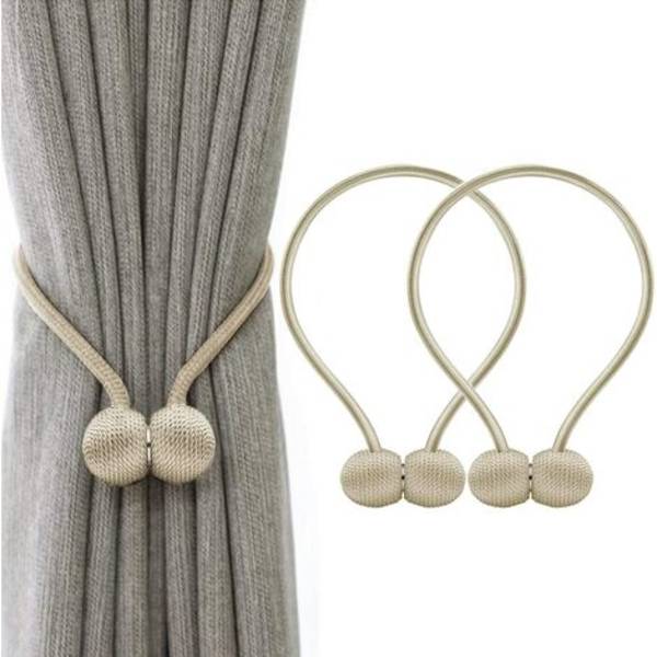 Verhon solmiot Magneettinen verho solmio magneettinen punos verhot solki (beige)