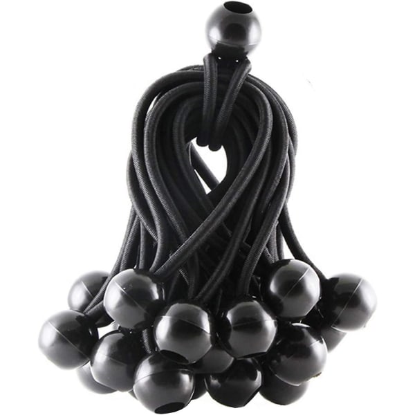 25 stykker bungee ledning Bungee ledning multifunktionel 4 mm til fortelt Havebanner Pavillon Telt Sort