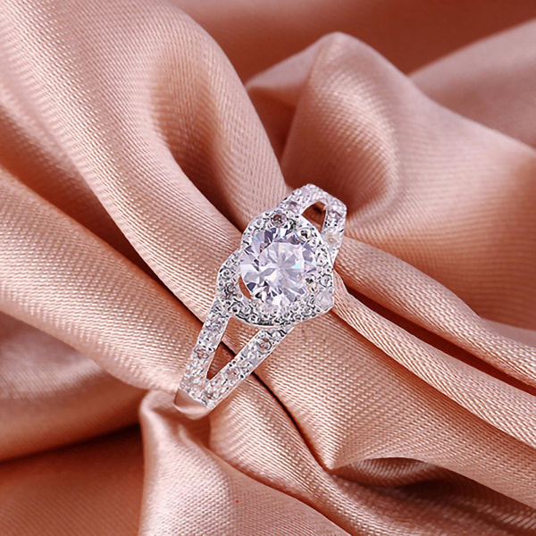 Ring Rhinestone indlagt kreative smykker hjerteform forlovelsesgave til kvinder