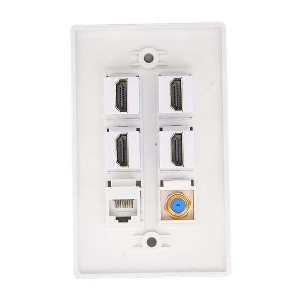 6 Portars HDMI CAT6 Ethernet Väggplatta för Hemmakontor