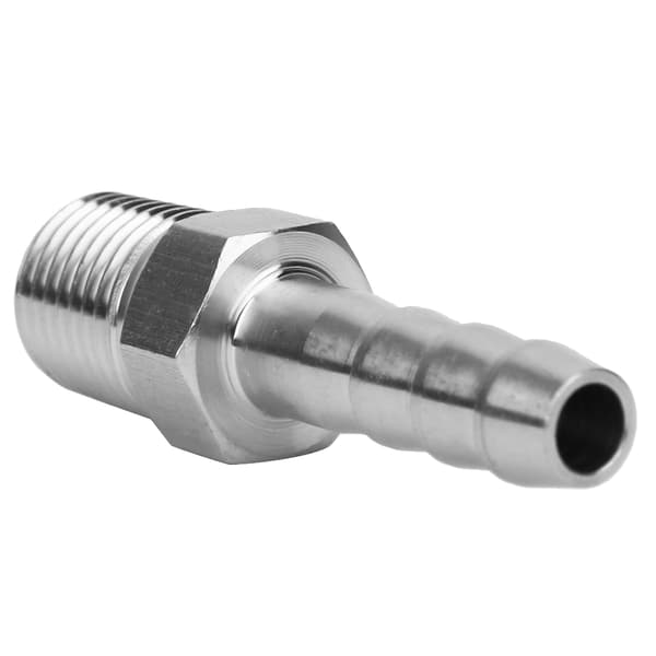 Rustfritt stål hann-ledningskobling Barb 2 STK BSPT 1/4 6mm