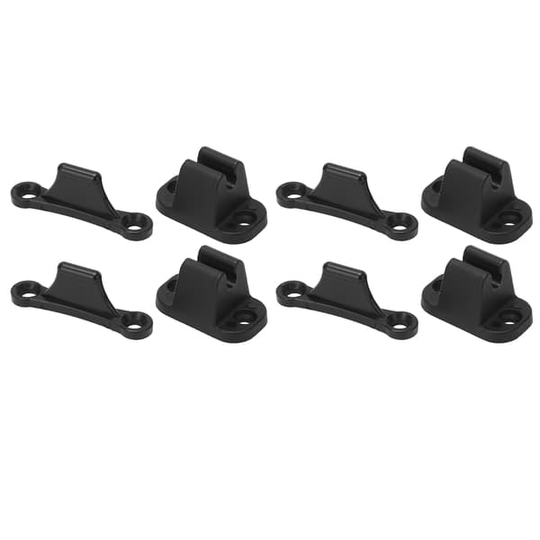 4 Sett RV Dørholder Multifunksjonell Rustsikker Camper Dørstopper for Caravan Båt Svart