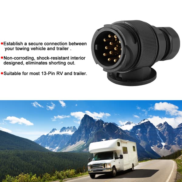 13-pinners EU 12V tilhengerkontakt for campingvogn