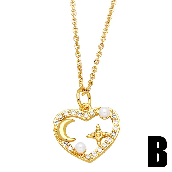 Halsband Vintage Zircon Heart Stud Modesmycken Ac9653