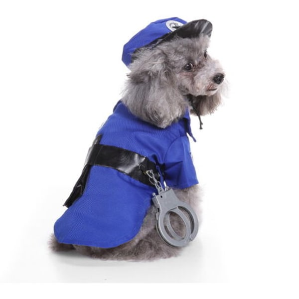 Husdjurskläder Hundkläder Halloween COS Poliskläder Storlek XL