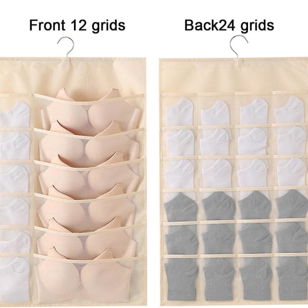 Varastointi Organizer Riippuva laukku pikkuhousuille Sukat Alusvaatteet Bra style4 beige