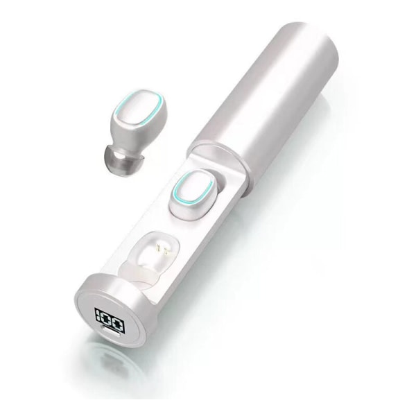 Bluetooth 5.0 melua vaimentavat langattomat kuulokkeet Touch Control LED -näytöllä ja IPX4 vedenpitävällä case (valkoinen)