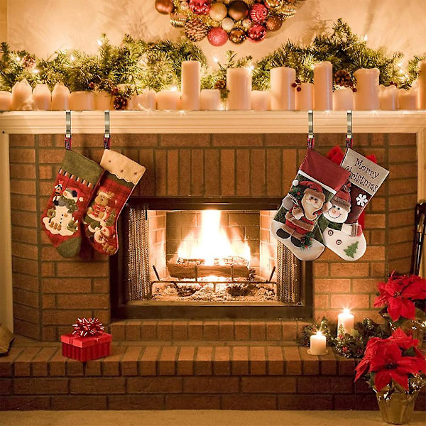 Julstrumpa Hållare För Mantel, För Eldstad Mantel Hem Julfest Dekor