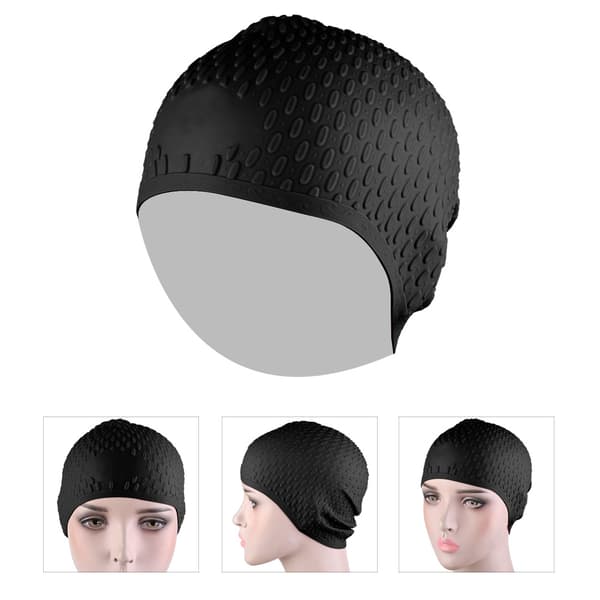 Fleksibel Vanntett Silikon Badehette Svart Unisex