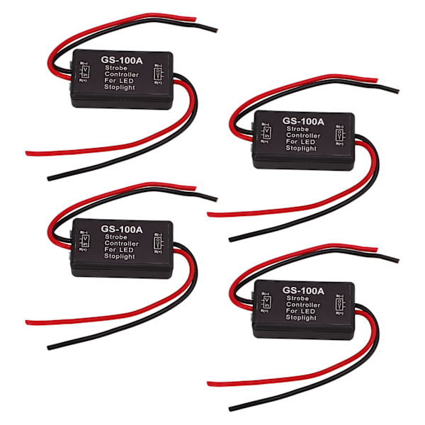 4 stk. 12V DC LED Stroboskoplys Controller til Motorcykel Bil Lastbil