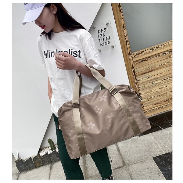 Rejse Duffel Bag Tote Bærebagage Sport Duffel Weekender Overnight Bærbar Bagagetaske Opbevaringstaske Khaki