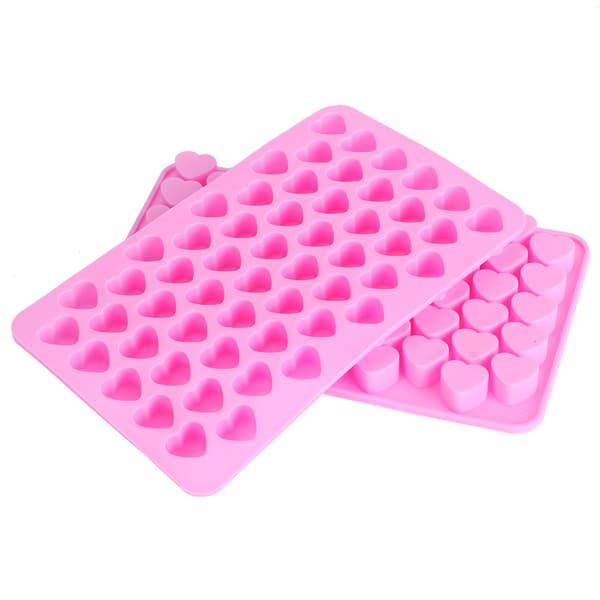 Non-stick hjerteformet silikon sjokoladekakeform - 55 hull