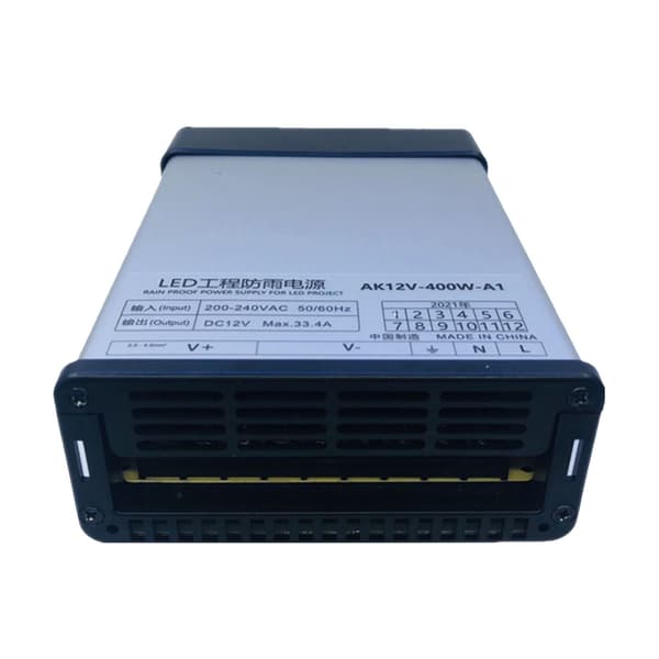400W Plast Kortslutningsbeskyttelse Switching Strømforsyning 12V til LED Engineering