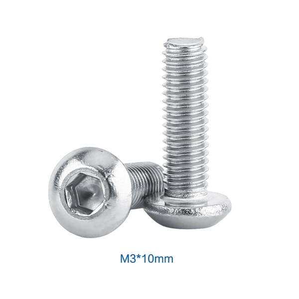 Rustfritt stål M3x10 knapphode unbrakoskrue 100 stk pose
