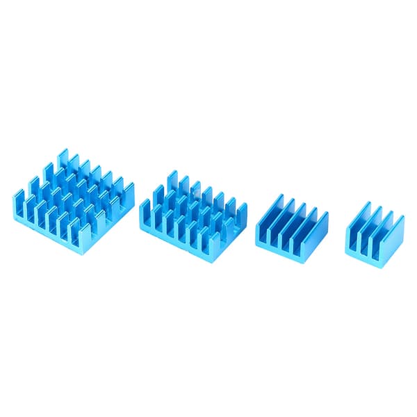 20 stk. blå aluminium køleplade CPU-køler med termisk klæbemiddel til Raspberry Pi 2 3 4 3B 4B