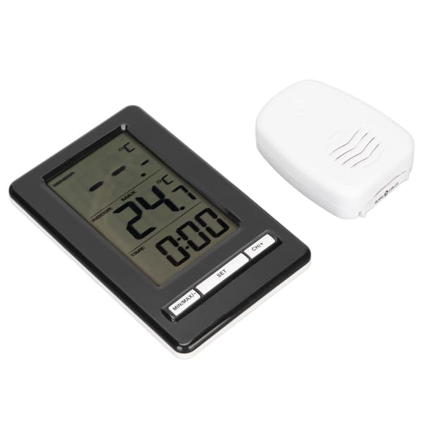 Trådløst elektronisk termometer innendørs utendørs hjem digital værstasjon klokke display