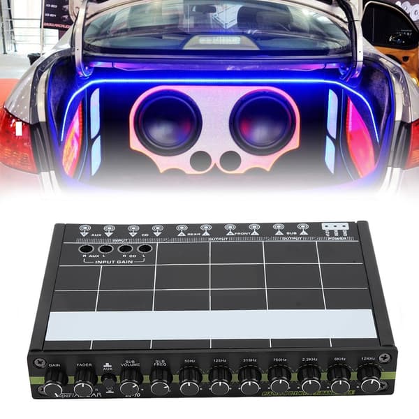 1 stk bilstereo EQ-equalizer med 7 bånd
