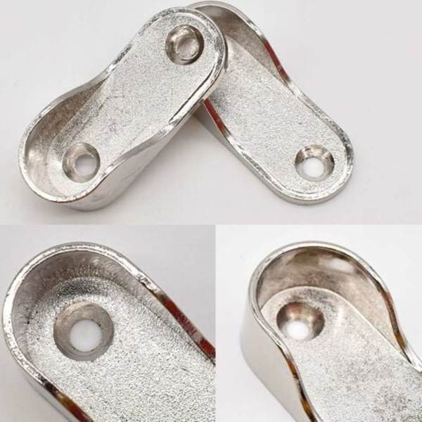 Garderobsfästen Fixering,Kläder Rör Sidofäste Rail Nickelpläterad för klädstång i garderob 16MM 10st Silver