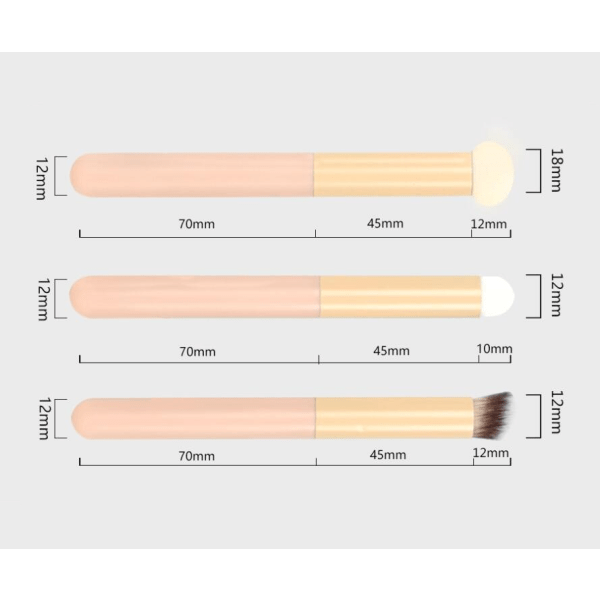 3 små Mantou Concealer-borstar (set med 3)