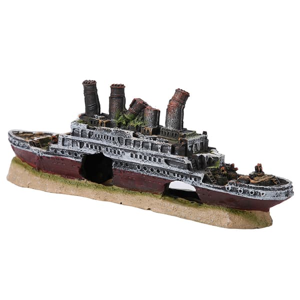 Titanic Mistet Haverert Båt Skip Akvarium Dekor Wreck Ornament