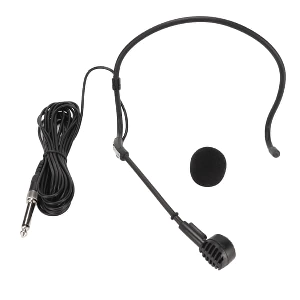 6,35 mm Ergonomisk Dynamisk 5 m Ledningsført Headset Mikrofon til Karaoke Højttaler Forstærker Undervisning