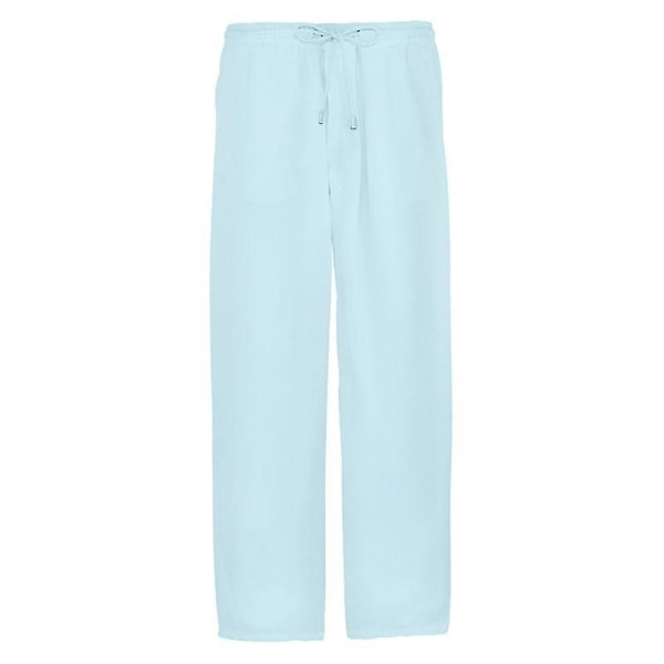 Mænds elastiske talje Casual Beach Yogabukser Light Blue M