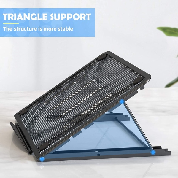 Laptoptabletstativ, foldbart bærbart ventileret desktopcomputerstativ, letvægts og universelt justerbart ergonomisk